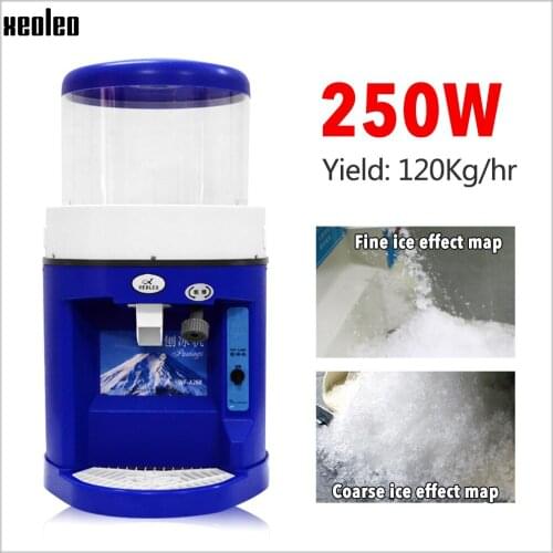 XEOLEO 250W Commercial Electric Cube Ice Crusher Shaver Machine For Coffee MilkTea snow cone machine 110V/220V 120Kg/h
