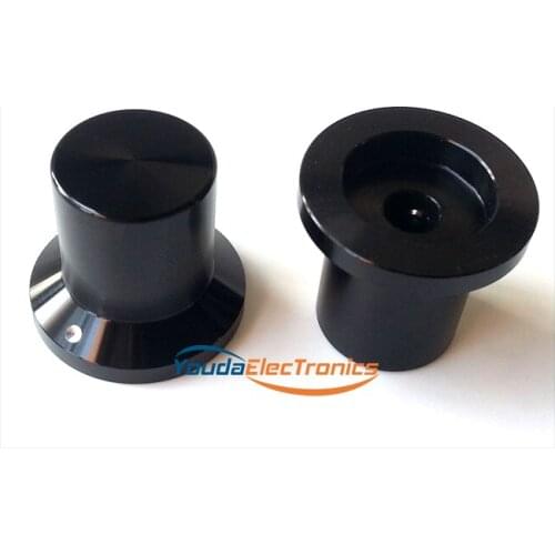 1PC 25x22x17 Bright black knob Aluminium AMP volume potentiometer Knob 6.0mm hole