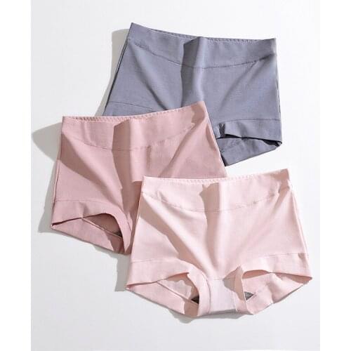 High waist women boxer pants cotton underwear belly graphene crotch large size autumn winter