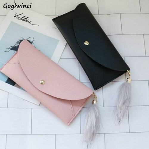Wallets Women Solid Tassel Simple Hasp Elegant Colorful Trendy Chic Card Holder Womens Korean Style All-match Purse Retro Wallet
