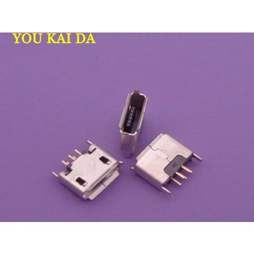 10pcs DIP 5pin Micro mini USB Jack connector Square port Vertical Micro data charging female socket 5pin jack 180 degree DIP
