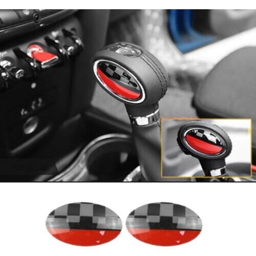 2Pcs Car Gear Shift Knob Cover Sticker for MINI Cooper JCW F54 F55 F56 F57 F60