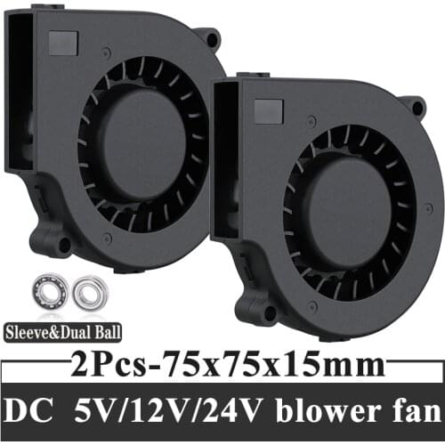 2Pcs Gdstime 5V 12V 24V 7515 7cm 75mm x 15mm 7cm 70mm DC Turbo Centrifuge Cooling Cooler Blower Fan