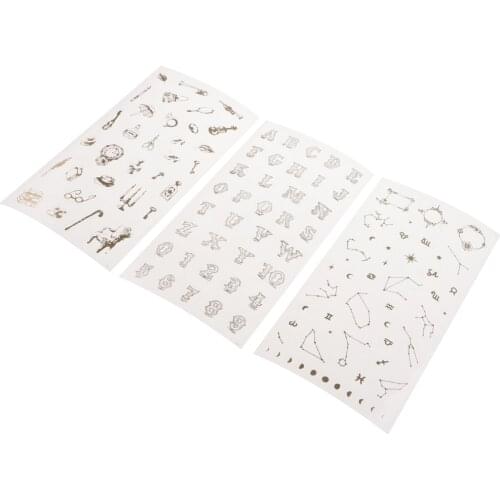 3 Sheets Golden Gilding Stickers Assorted Patterns Decals For Resin Casting Crafts Wedding Party Ceremony Decorations