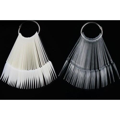 40Pcs Fan Shape Nail Art Polish Color Card Practice Sample False Tips Display Easy to carry and display the color and nail desig