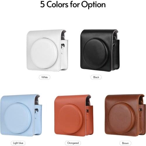 5 Colors Portable Instant Camera Case Carry Bag PU Leather with Shoulder Strap for Fujifilm Fuji SQUARE SQ1 Instant Camera