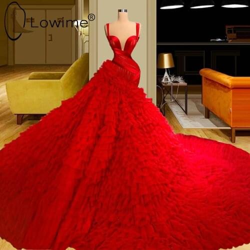 9 Styles Red Long Mermaid Evening Dresses 2021 Evening Formal Prom Party Gowns Custom Made Rebes De Soiree