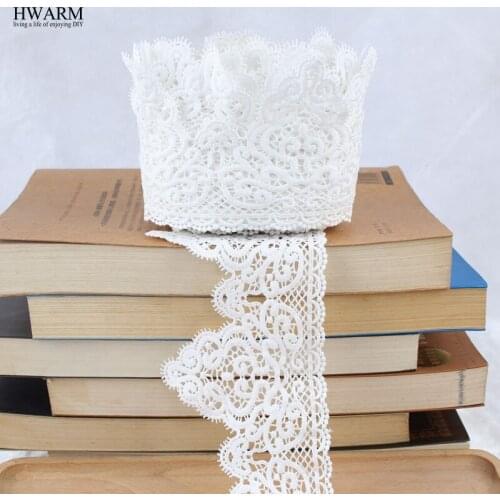 African lace fabric ribbon wedding decoration trim DIY 5 yards High-quality water-soluble milk silk embroidery bar code laces