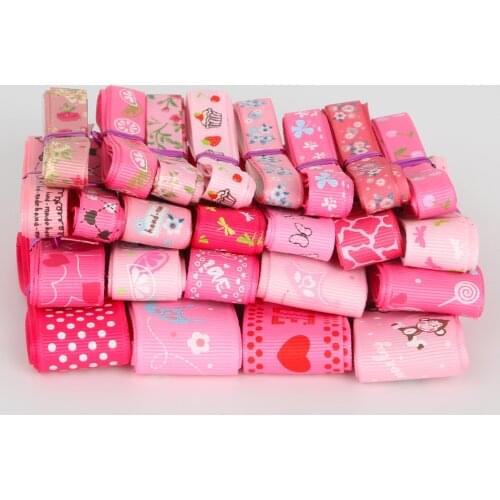Mix 12Yards Grosgrain Satin Ribbon Cartoon Tape Colorful for Wedding Party Christmas Decoration DIY Sewing Gift Accessory Craft