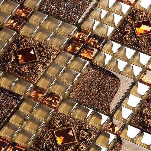 Express shipping free!! brown glass mosaic tiles for kitchen backsplash bathroom shower fireplace, Homer Mosaic