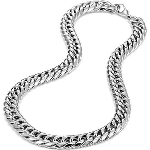 Basic Punk Stainless Steel Chain Chokers Necklace For Men 10mm Wide Curb Cuban Link Chain Mens Jewellery Hip Hop Gift Wholesale