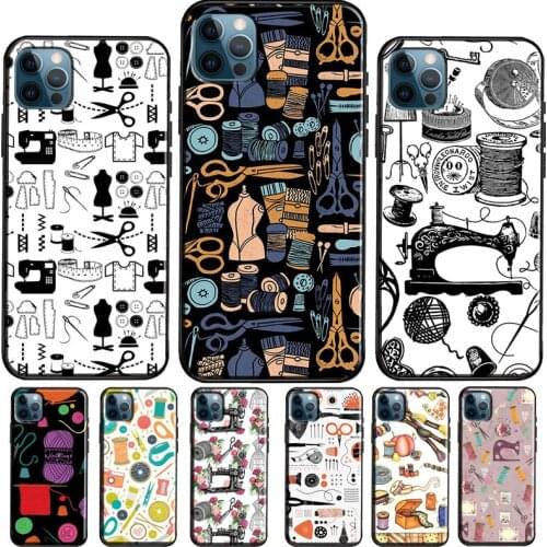 Sewing Scissors Case For iPhone 11 12 Pro Max mini XR X XS Max 5S 6S 7 8 Plus SE 2020 Coque Funda