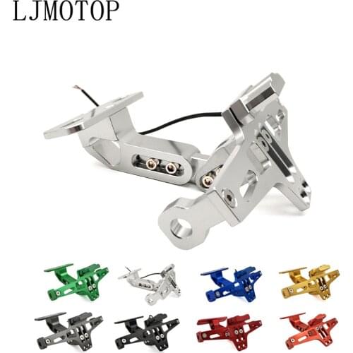 For KAWASAKI KLX 150 250 KLX250 KLX 450R KDX 125 250 CNC Motorcycle License Number Plate Frame Holder Bracket With LED Signal