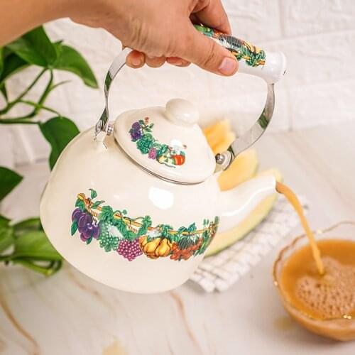 Porcelain enameled household tea kettle wine coffee tea pot electromagnetic oven handmade thickened cold water teakettle teapot