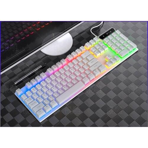 V4 104 Keys Gaming Mechanical Keyboard Game Led Backlit Usb Keyboard Gamer Built-in Steel Plate Ergonomic Wire Keyboards