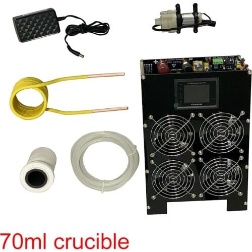 New 5000W ZVS Induction Heater Induction Heating PCB Board Heating Machine Melted Metal + Coil+Pump
