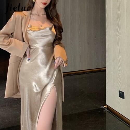 Jielur Summer Silk Dresses