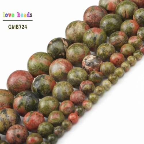 Natural Stone Unakite Round Jaspers Beads 4/6/8/10/12mm For Jewelry Making DIY Necklace Bracelet Accessories