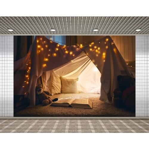 Lyavshi Baby Room Tent Pillow Lamp Bear Toy Birthday Photography Backgrounds Photographic Backdrops For Photo Studio