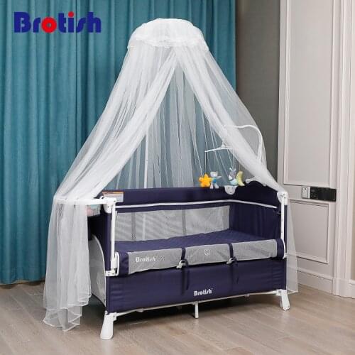 Multifunctional crib splicing large bed removable portable folding newborn baby bedside bed cradle bed