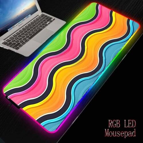 MRGBEST Rainbow Colors RGB Gaming Large Computer Mouse Pad Gamer XXL Mousepad LED Backlight Mause Pad Surface Keyboard Desk Mat
