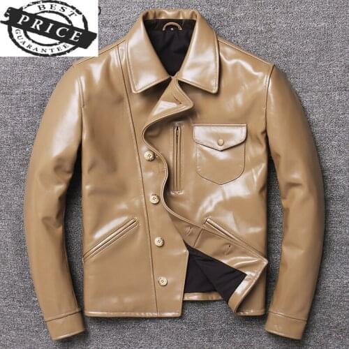 Leather 100% Real Jacket Men Autumn Winter Clothes 2021 Streetwear Fit Genuine Cow Leather Coat Mens Leather Jacket 1a10
