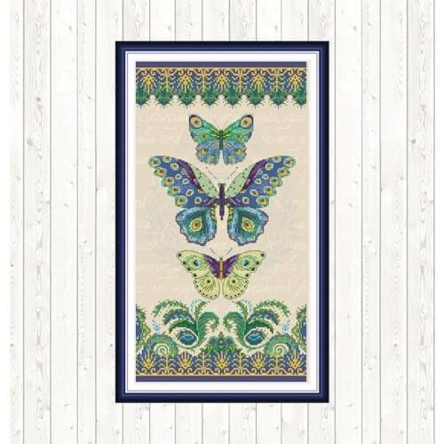 DIY Embroidery Needlework Sets of Three Butterflies Cross Stitch Kits Home Decor Counted Dmc 14ct 11CT Cross Stitch Needlepoint