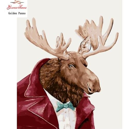 Golden Panno,Needlework,DIY DMC Cross stitch,Sets For Embroidery kit 14ct unprinted Mr. deer Cross-Stitching,christmas gifts 928