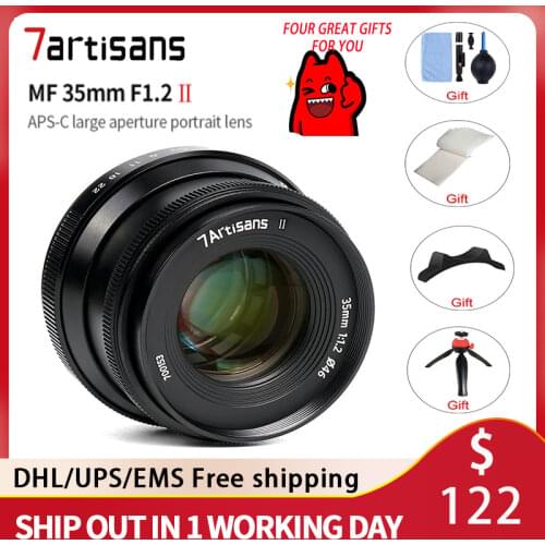 7Artisans 35mm F1.2II Prime Lens for Sony E/Fuji/M43/ Canon Eos-m/Nikon Z Mount Micro-Single Camera A6500 A7 M100 Free Shipping