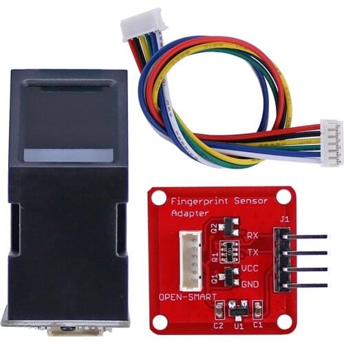 Optical UART Serial Fingerprint Recognition Sensor Module TTL Serial Control + Adapter Module with Cable Compatible for Arduino