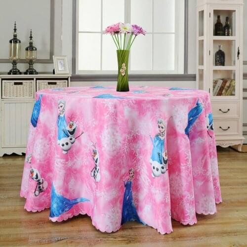 Polyester Cartoon Tablecloth Round Multi Size Table Cloth Cover Mantel Nappe for Wedding Party Dining Hotel Wholesale Free Ship