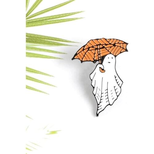 Ghost Alien Enamel Pin Cute Boo Ghost Brooch Lapel Pin Denim Jean Shirt Bag Cartoon Jewelry Gift