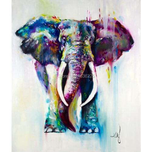 Hand Painted Abstract Elephant Oil Painting On Canvas Modern Texture Palette Knife Art 1 Piece Home Decor Wall Picture Sets