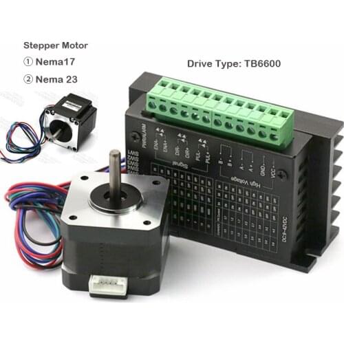 Nema 17/23 Stepping Motor + Stepper Driver TB6600 32 Segments Upgraded Version 4.0A 9-42VDC Milling Kits