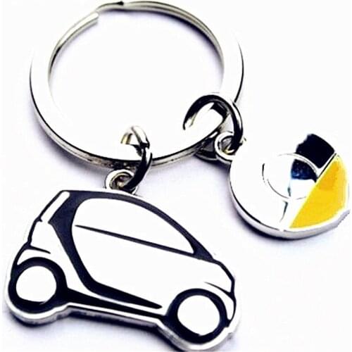 Stainless Steel Smart Car Key Chain, two-sided smart fortwo, 451
