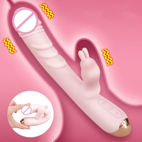 New G Spot Rabbit Vibrator With Bunny Ears Waterproof Clit Stimulator Rechargeable 12 Speed Vibrating Dildo Sex Toys For Adult