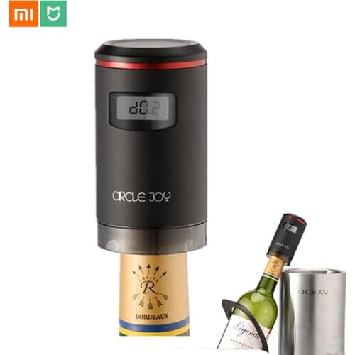 Xiaomi Circle Joy Rechargeable Smart Electric Vacuum Wine Stopper Automatic Vacuuming Keep Fresh 7 Days LED Show Temperature