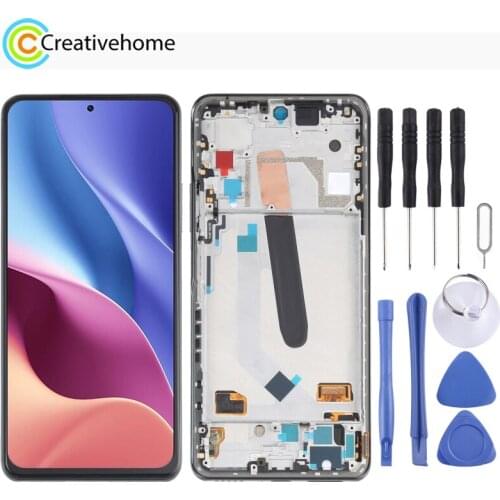 OLED LCD Screen and Digitizer Full Assembly With Frame for Xiaomi Redmi K40 / Redmi K40 Pro / Redmi K40 Pro+ / Mi 11i / Poco F3