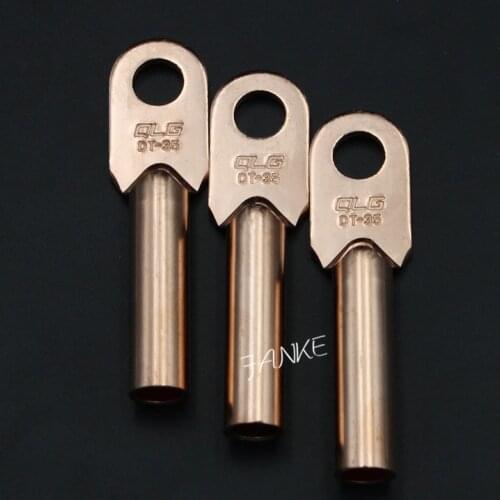 1piece DT-35 35mm2 Cable Lug Terminal Connector Copper Tone for 10.5mm Dia Bolt Electric power fittings National Standard