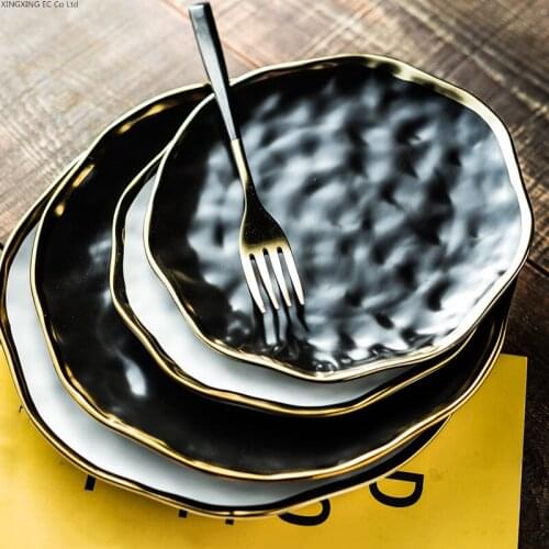 10-inch Phnom Penh Ceramic Plate Nordic Dinner Plates Creative Steak Plate Household Tableware Round Plate 8-inch Dishes