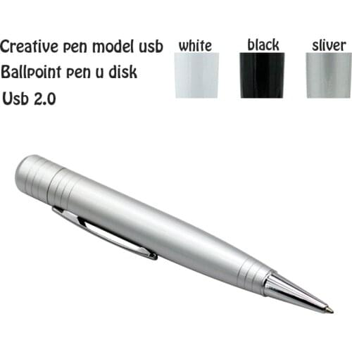 100% Real Capacity Pendrive Usb Flash Drive Card Memory Metal Ballpoint Pen Pencil Usb Model 4GB 16GB 8GB Pendrive Student Gift