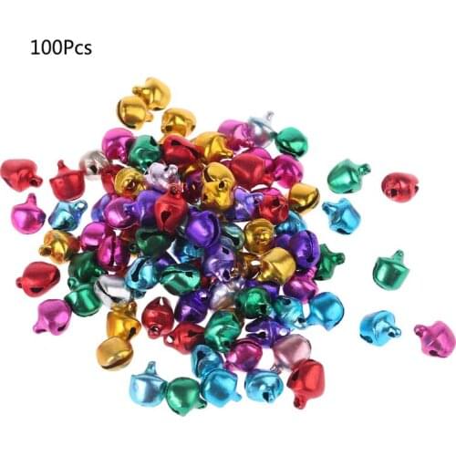 100pcs Aluminum Mini Jingle Bells Loose Beads Charms Pendants for Festival Party Christmas Tree Decor DIY Craft Accessories