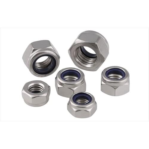 100pcs M2 M2.5 Stainless Steel Nylon Lock Nut Self Locking Hex Nuts Nylon Insert Jam Stop Nut