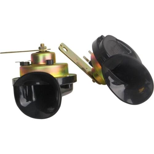 2pcs Car horn electric horn Loud 115DB 12/24V Black Electric Snail Horn Air Horn Sound for Car Motorcycle Truck Ship