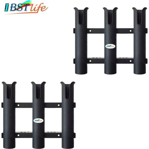 2PCS Marine Boat Kayak Fishing Vertical 3 Link Rod Holder Organiser Pole Tube Mount Bracket Socket Rack Lure Pliers Storage