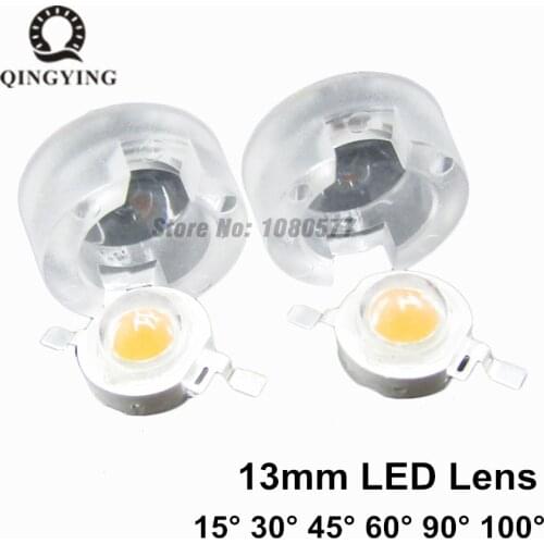 20pcs 1W 3W 5W 13mm IR LED mini Lens 15 30 45 60 90 100 Degree Needn't Holder High Power LED Diode Convex Reflector Collimator