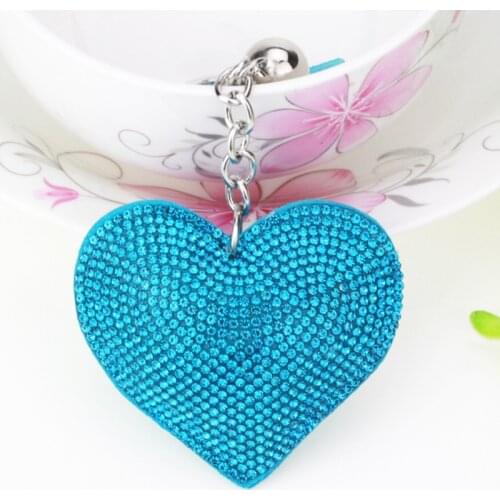 2019 Fashion Full Crystal Rhinestone Heart Key Chain Gold Chain Keychain Bag Car Hanging Pendant Jewelry KH999B