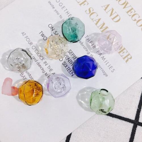 4 pieces / lot Personalized straight hole hollow polygon glass ball pendant earring earrings accessories