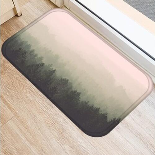40x60cm Cute Diy Print Floor Mat Bathroom Ground Mat Slip Door Bath Pad Rug Living Room Carpet Foreast Scenery