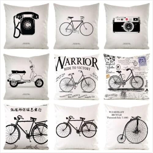 45cm*45cm Bicycle Inimitated Silk Fabric Throw Pillow Covers Couch Cushion Cover Home Decorative Pillows Pillow Case